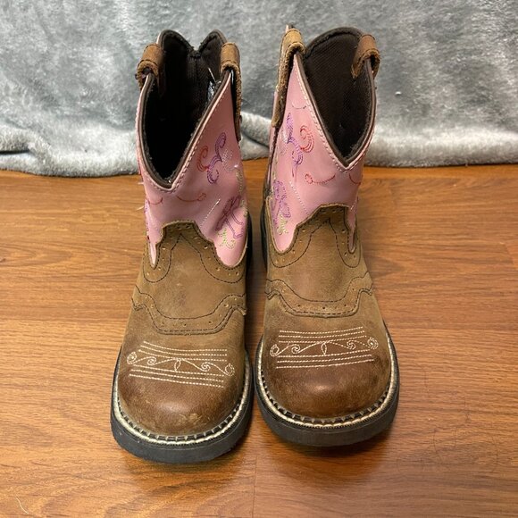 Justin Girls Gypsy Light Up Cross Embroidered Western Bay Apache Boots 3D - Picture 2 of 9